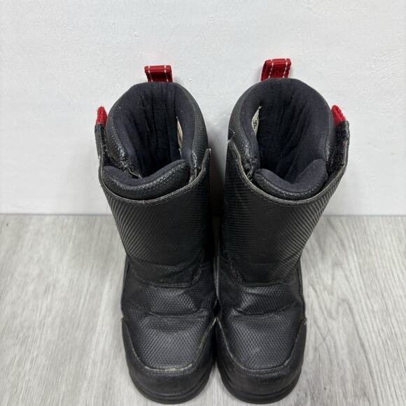 L.L.Bean Big Kids' Northwoods Snow Winter Boots Black Red Size 10 - Picture 3 of 9